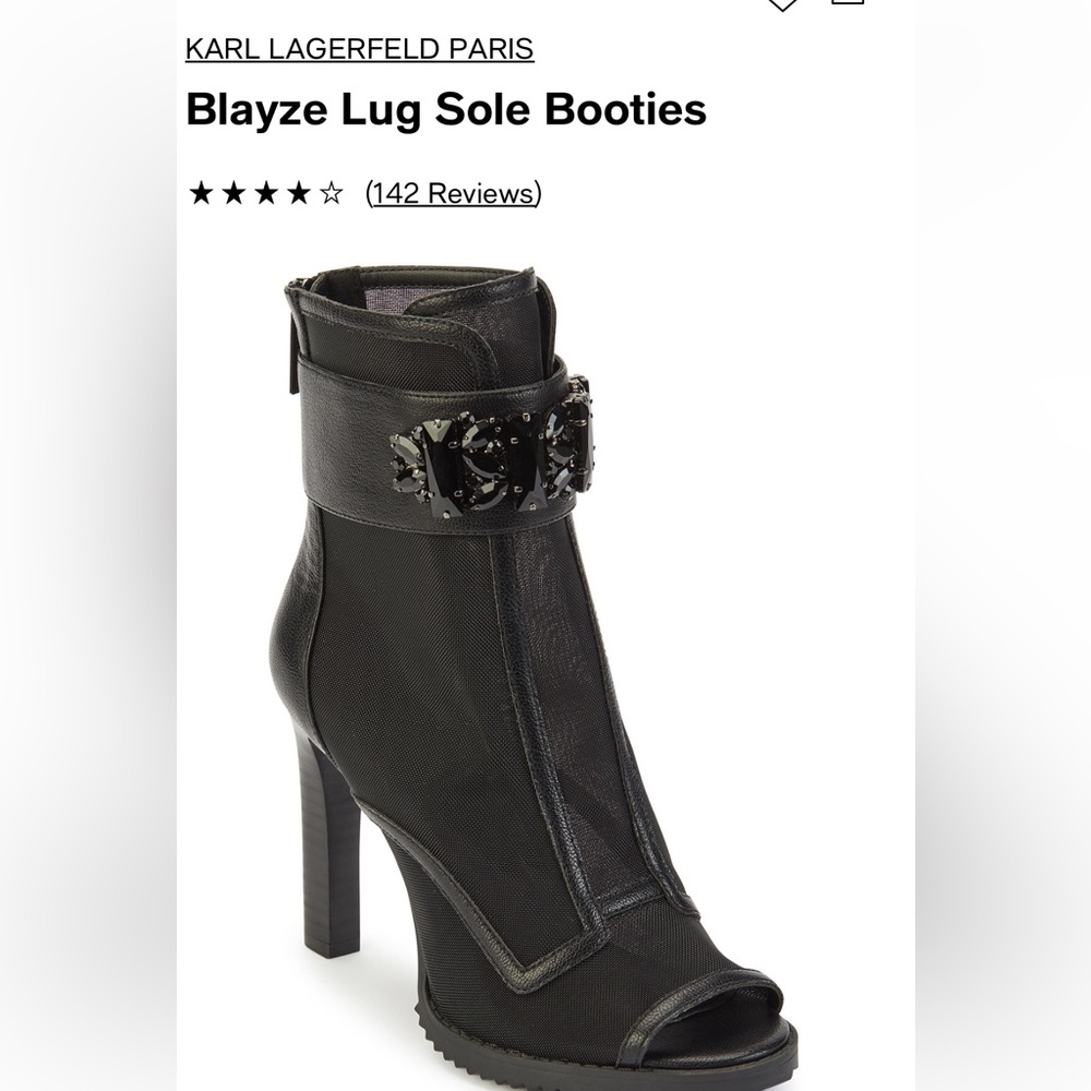 NWOB Karl  Langerfeld Paris Blaze Lug Sole Booties